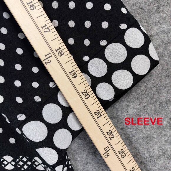 Ali Miles Shirt Womens Sz 1X Black White Polka Dot Button Front 3/4 Sleeve Tunic - Picture 6 of 10